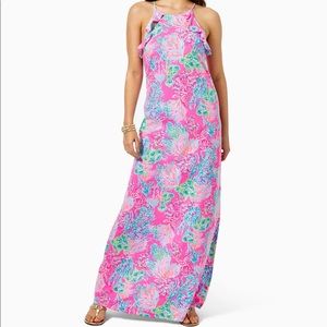 NWT Lilly Pulitzer Billie Maxi Dress in Prosecco Seaing Things, Cruise & Resort